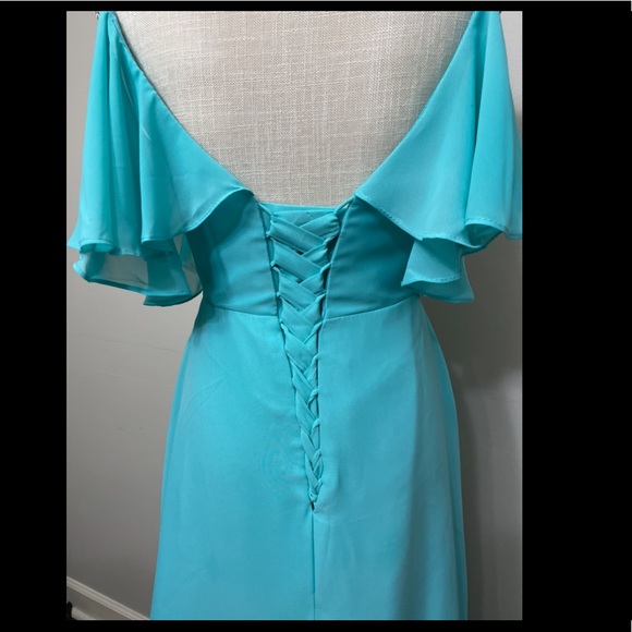 Chong Xiao Bohemian Bridesmaid Dress - size 12 - spa blue colored - Picture 6 of 8